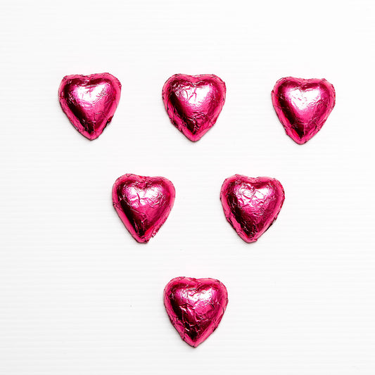 Milk Chocolate Hearts - Pink x 6