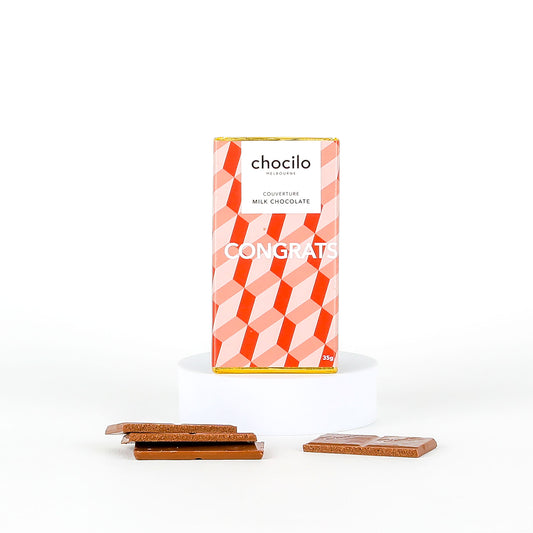 Chocolate bar with 'chocilo' packaging on a white background
