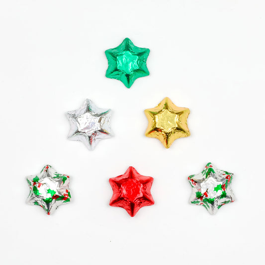 Milk Chocolate Stars - Christmas Mix x 6