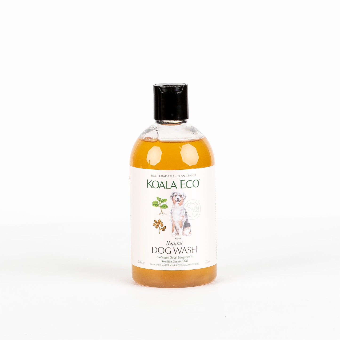 Bottle of Koala Eco natural dog wash on a white background