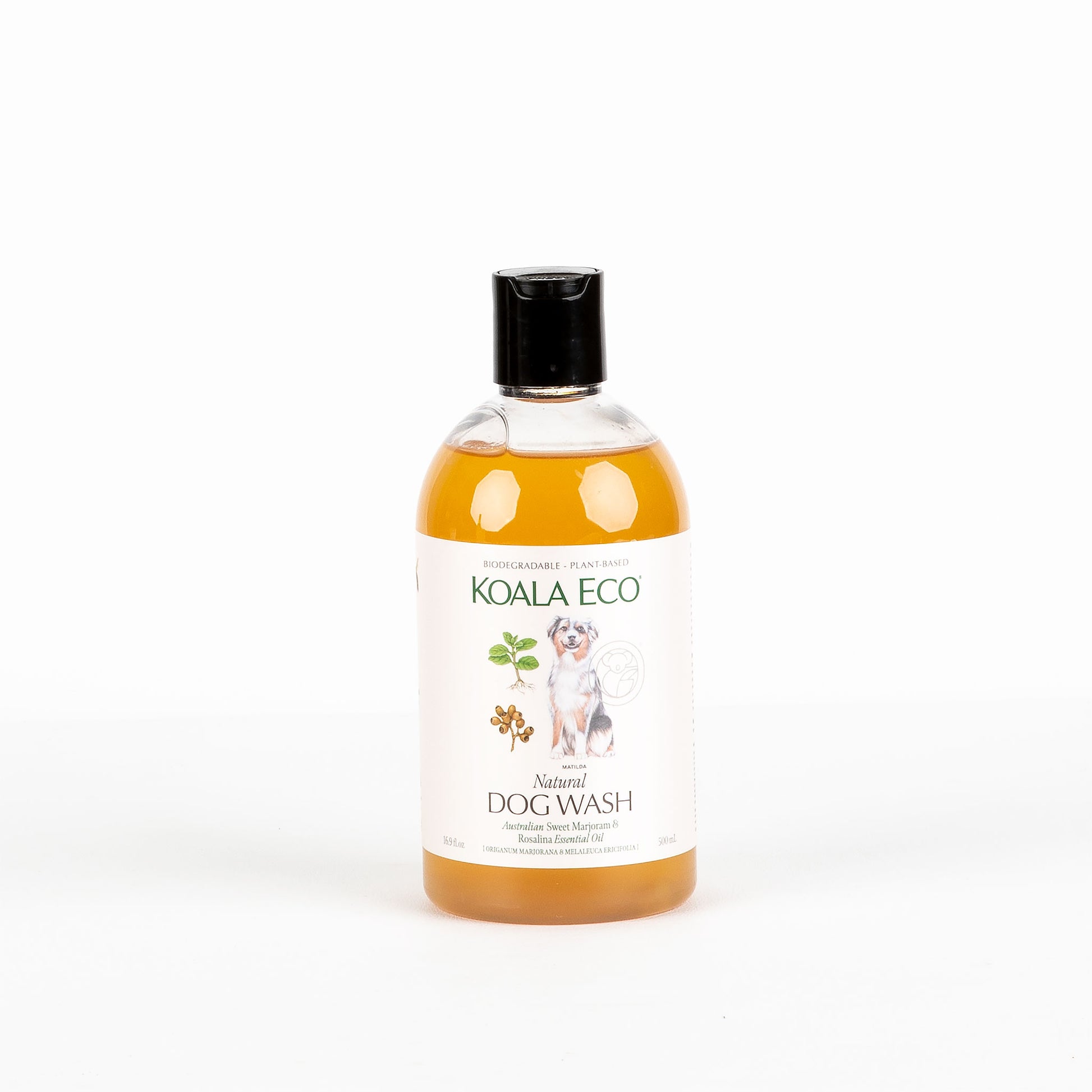 Bottle of Koala Eco natural dog wash on a white background