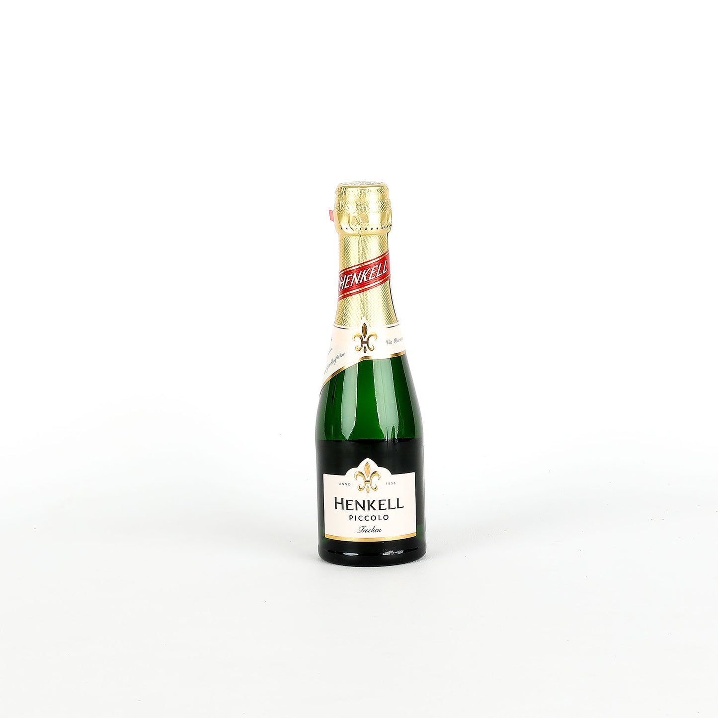 Henkell sparkling wine bottle on a white background