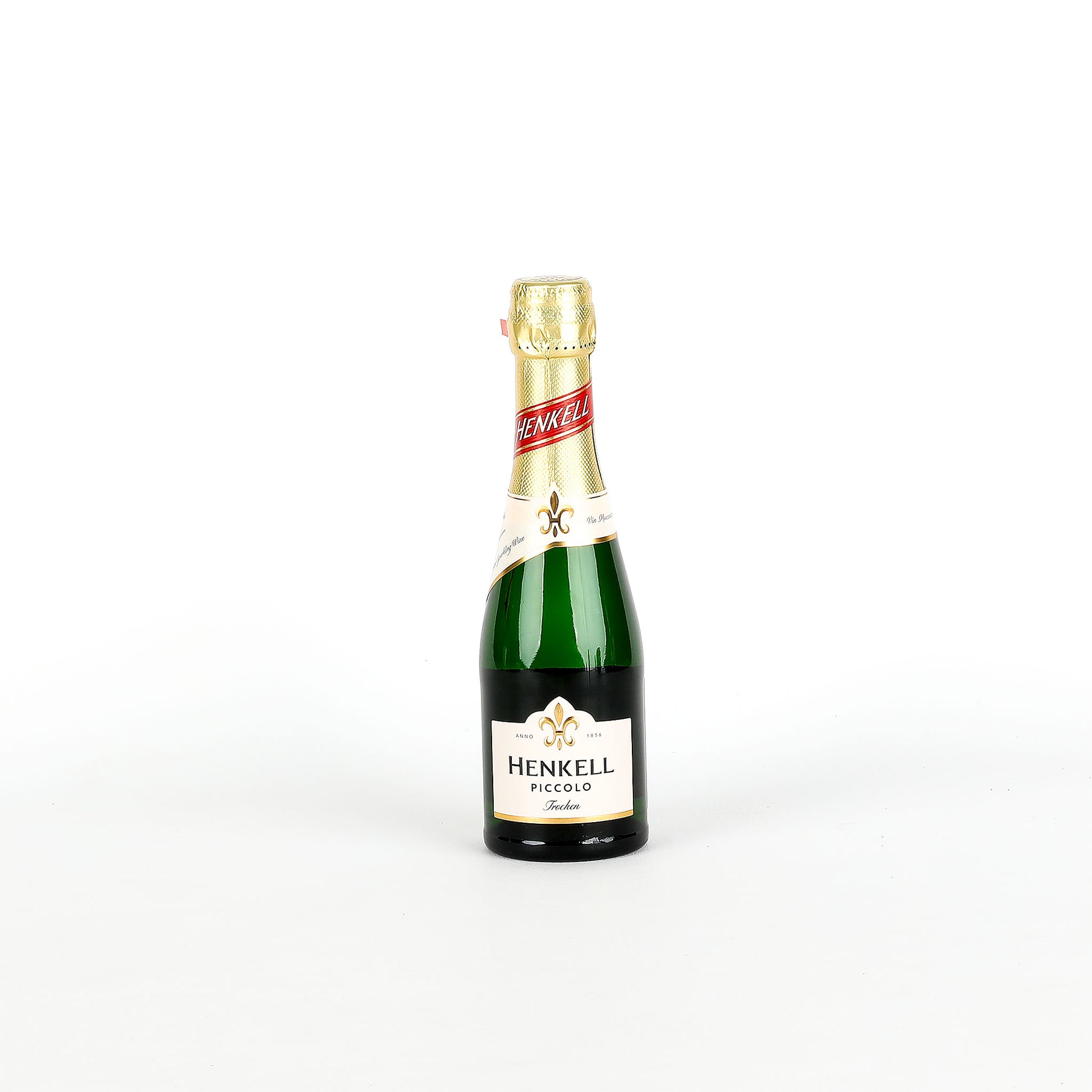 Henkell sparkling wine bottle on a white background