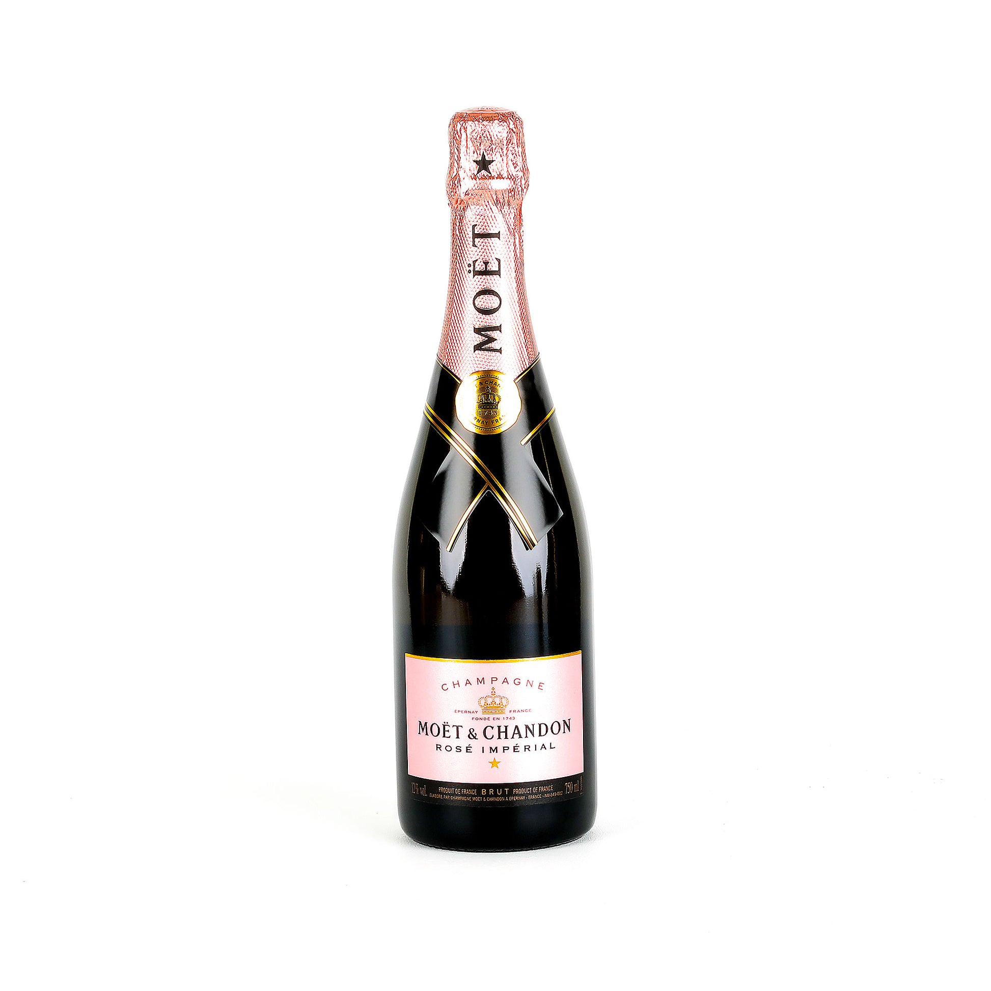 Moét & Chandon champagne bottle on a white background