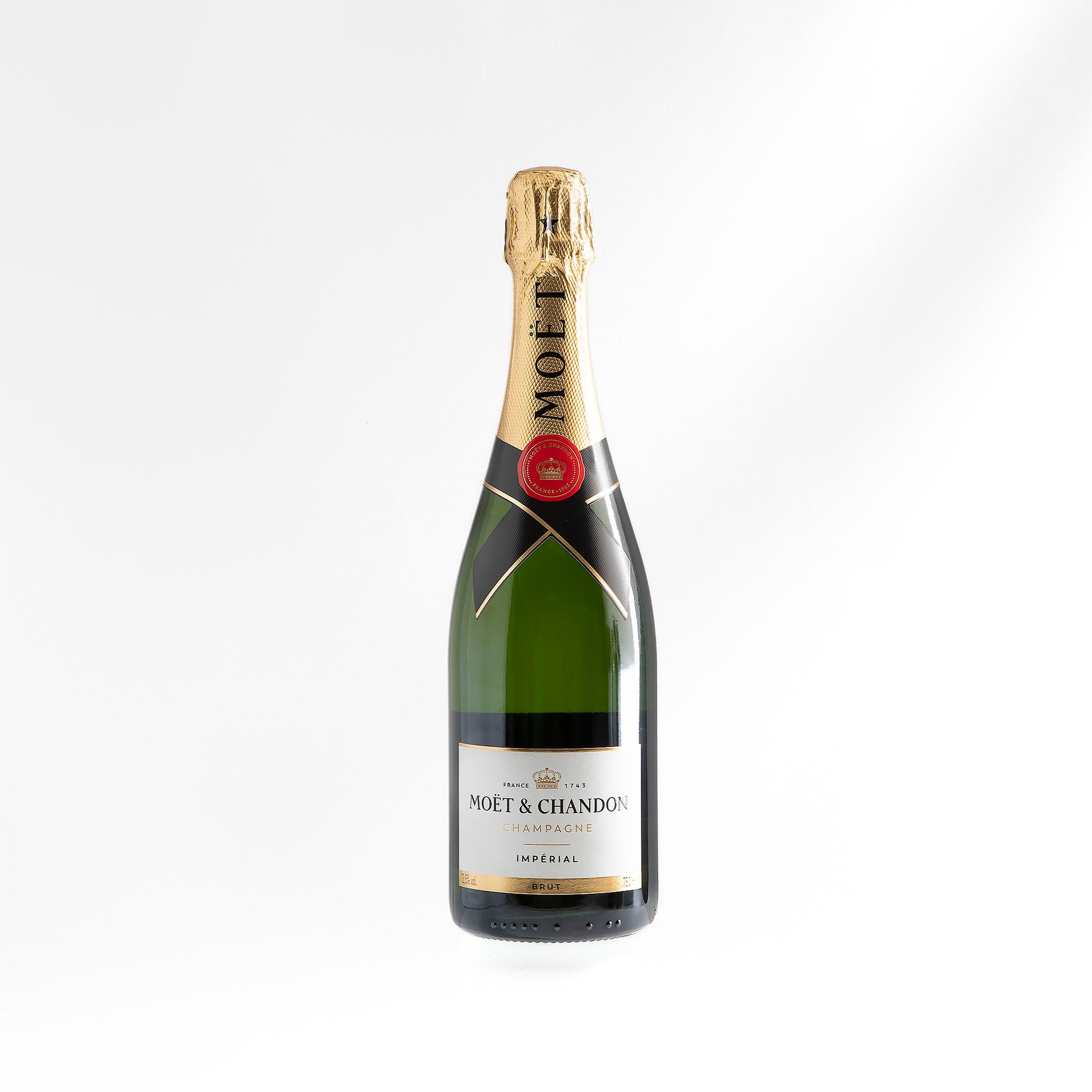 Moët & Chandon champagne bottle on a white background