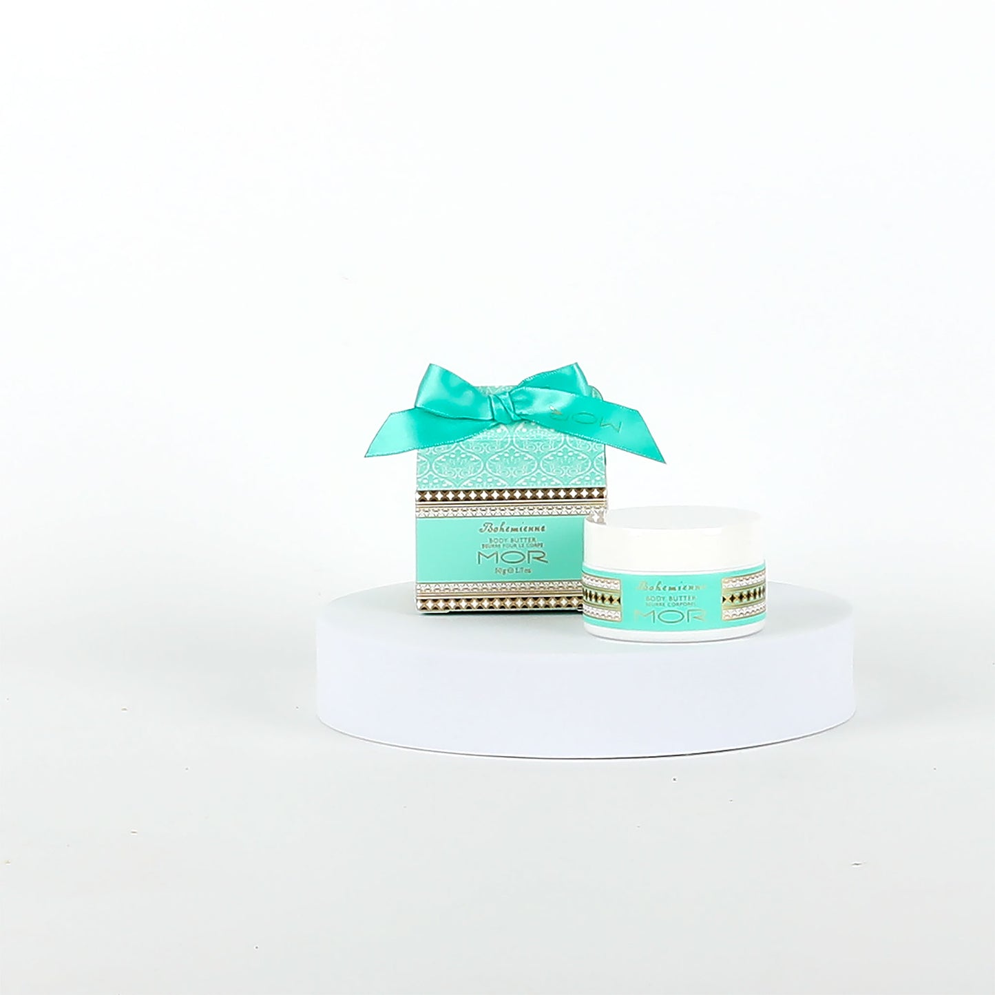 MOR body cream on a white background