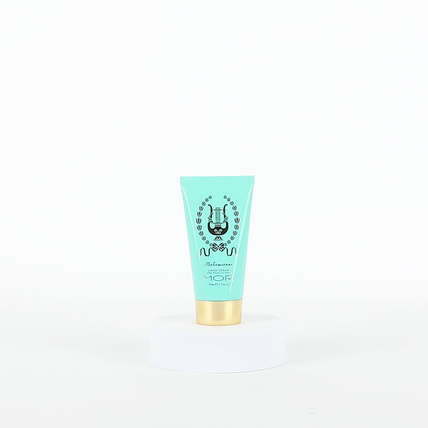 MOR hand cream tube on a white background