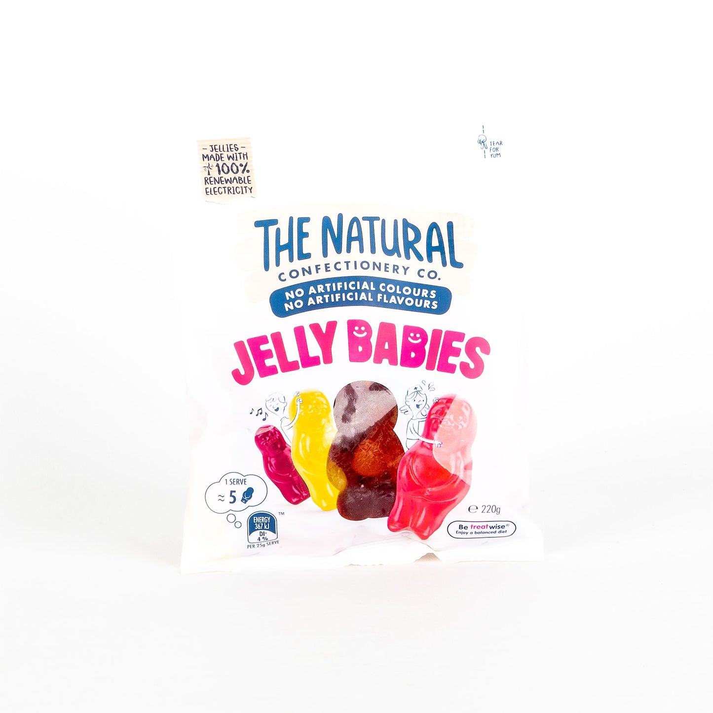 Pack of Natural Confectionery Co. Jelly babies on a white background