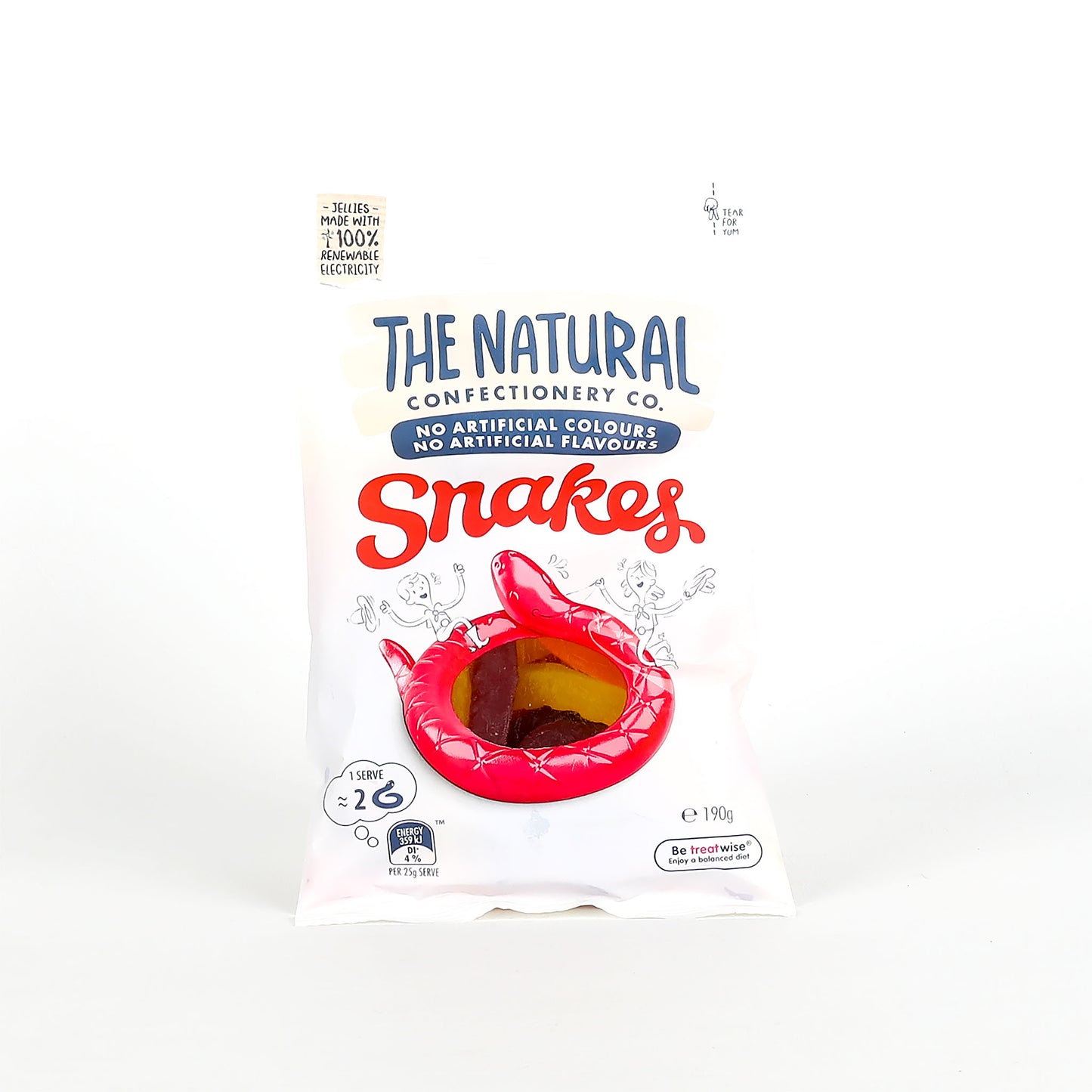 Pack of Natural Confectionery Co. Snakes on a white background