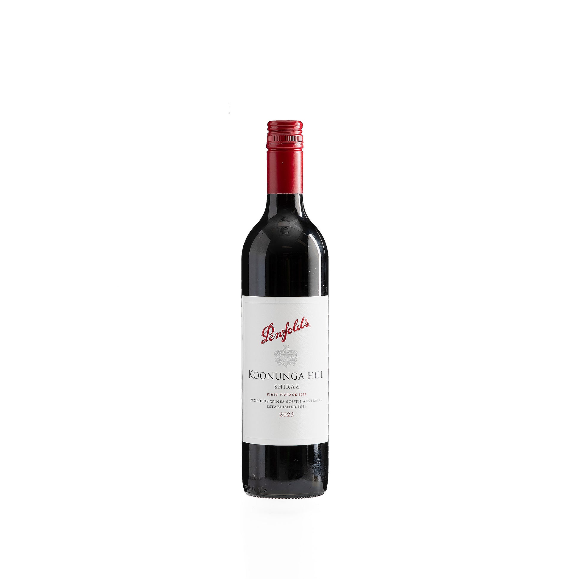 Penfolds Koonunga Hill wine bottle on a white background
