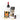 Penfolds wine bottle with popcorn, crackers, and chutney on a white background