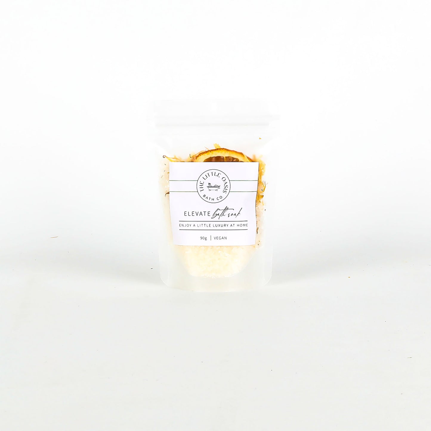 Bath soak in packaging on a white background