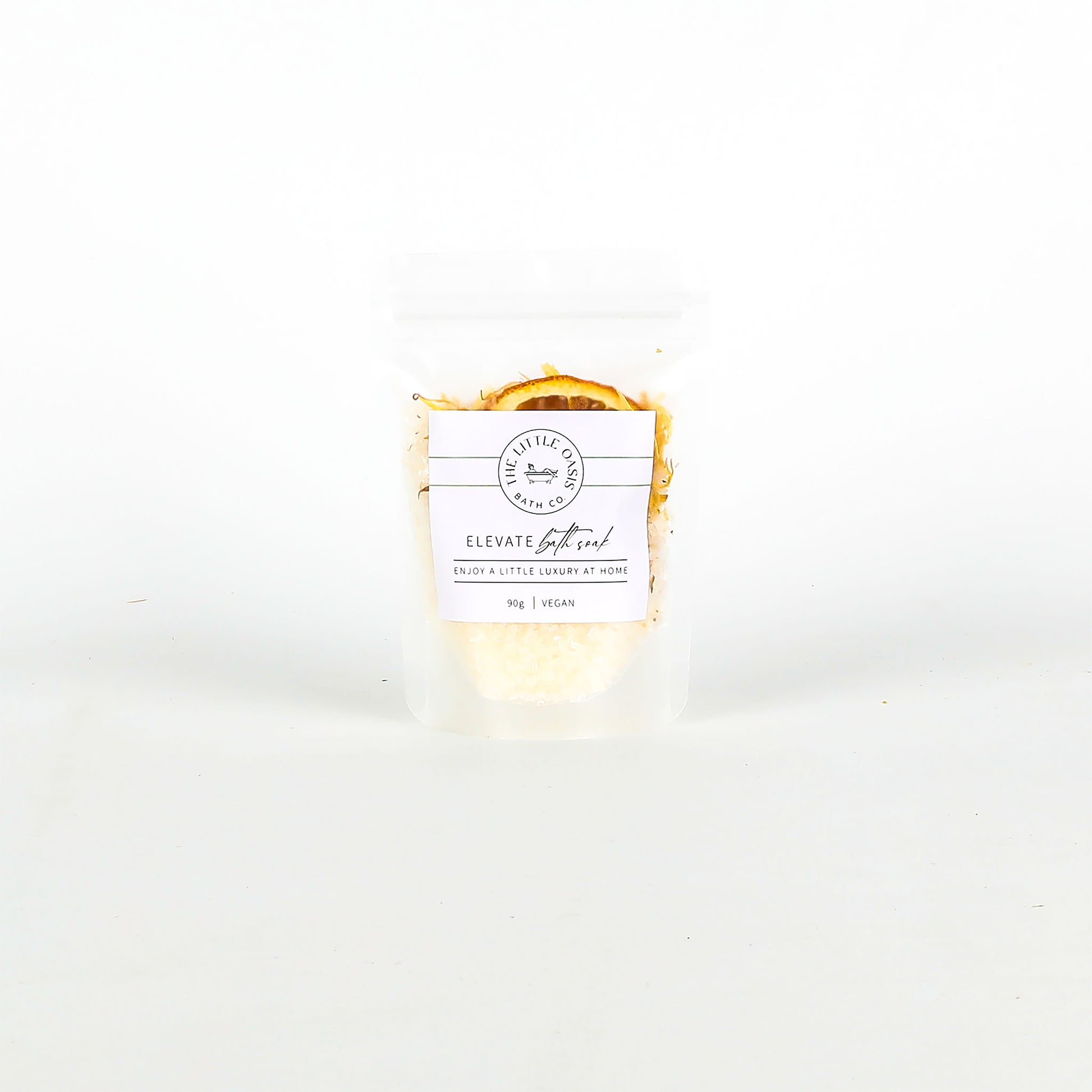 Bath soak in packaging on a white background