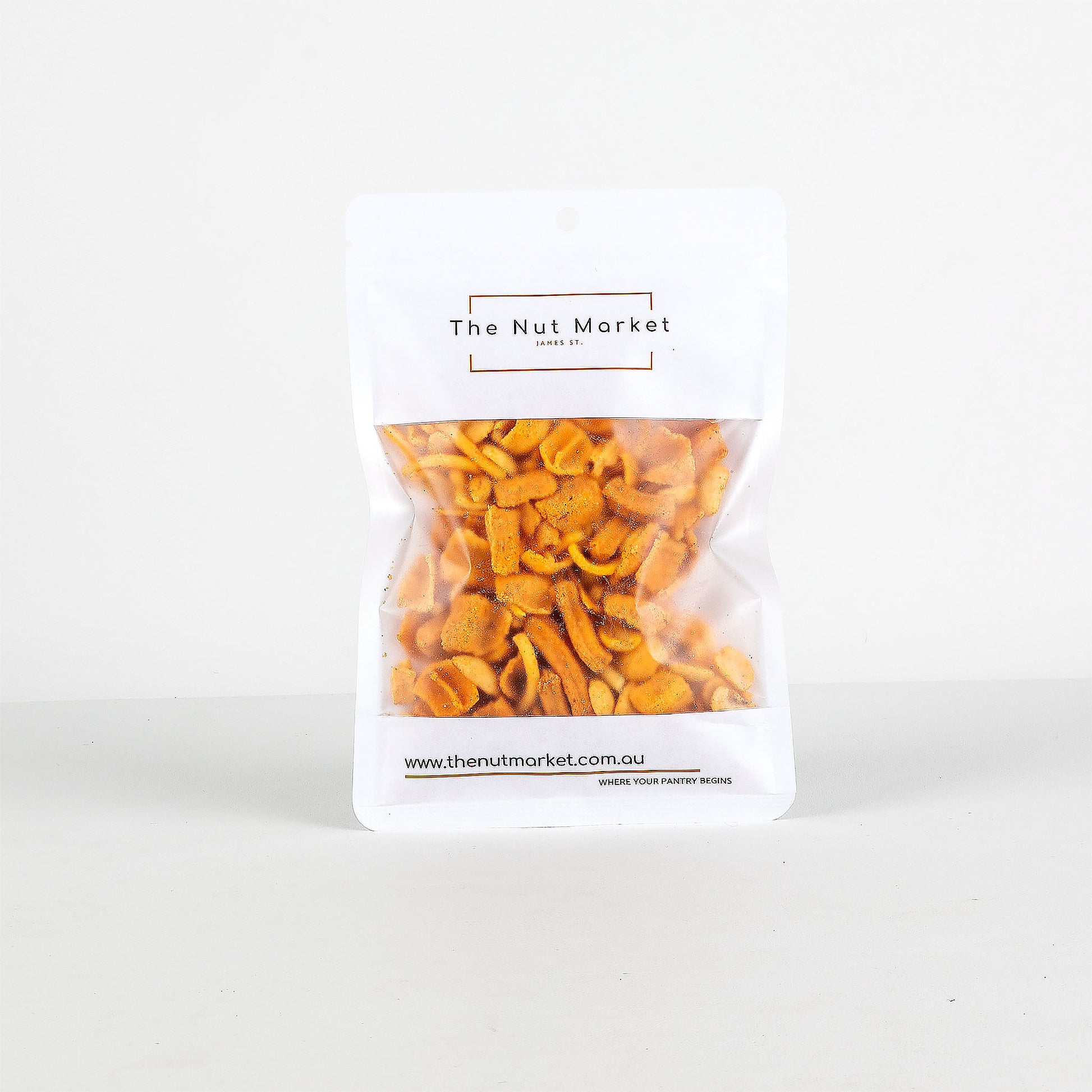 Packaged snack from The Nut Market on a white background