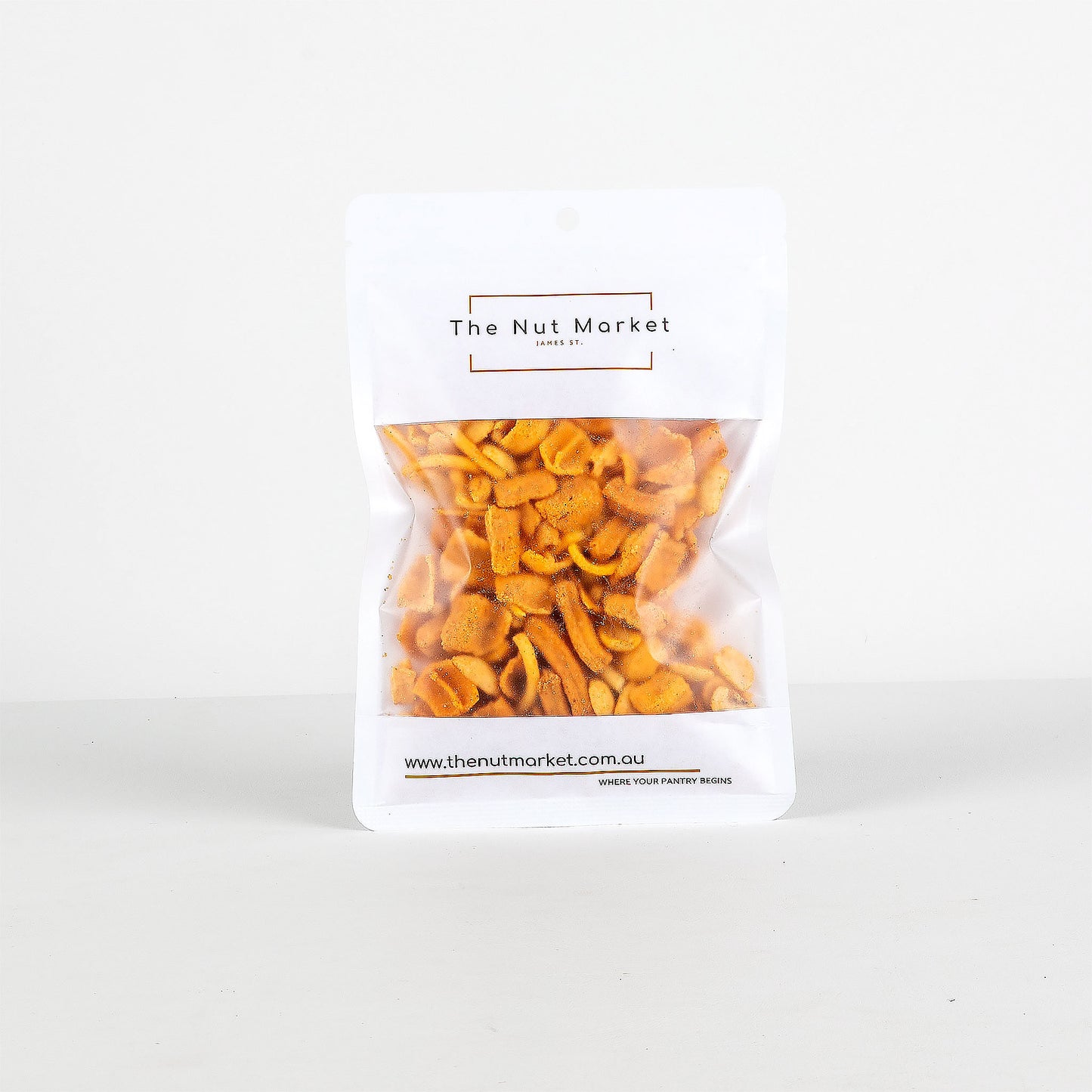 Packaged snack from The Nut Market on a white background