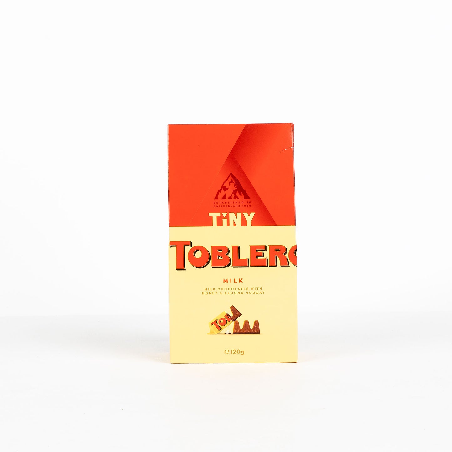 Toblerone chocolate box on a white background