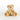Beige teddy bear with a ribbon on a white background
