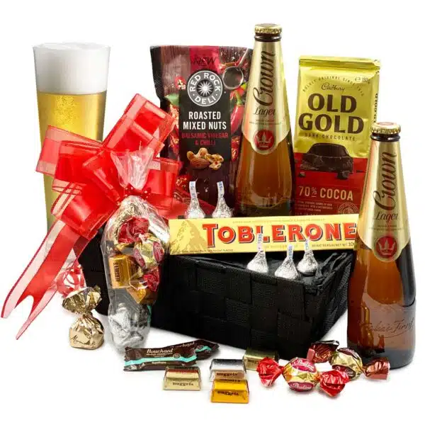Crown Beer Chocolate & Snacks Gift Basket