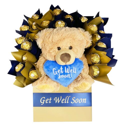 Get Well Soon Ferrero Rocher Chocolate Bouquet - Blue