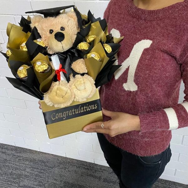Graduation Gift Bear and Chocolate Bouquet - Image 2