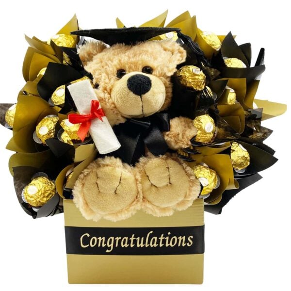 Graduation Gift Bear and Chocolate Bouquet