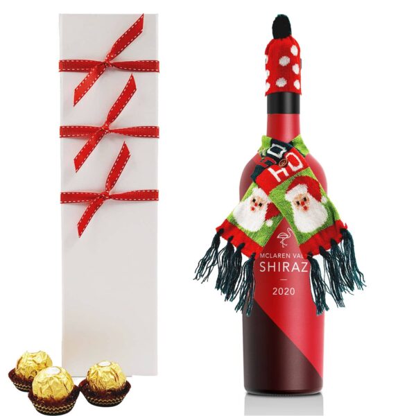 Christmas Wine Gift with Scarf & Hat - Image 3