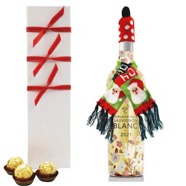 Christmas Wine Gift with Scarf & Hat - Image 4