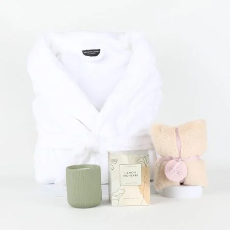 Luxury Bathrobe, Candle & Heat Pillow Hamper