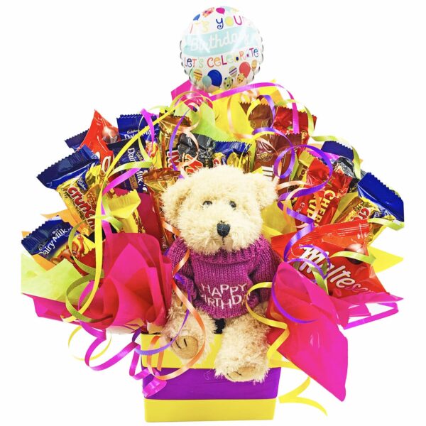 Happy Birthday Bear and Chocolate Bouquet