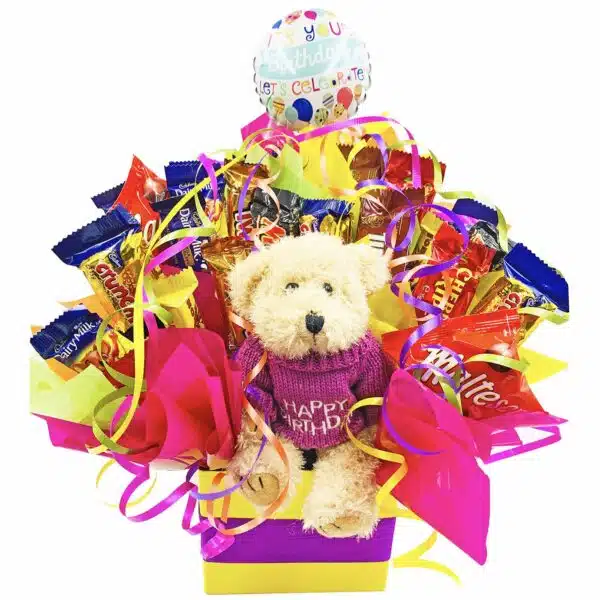 Happy Birthday Bear and Chocolate Bouquet