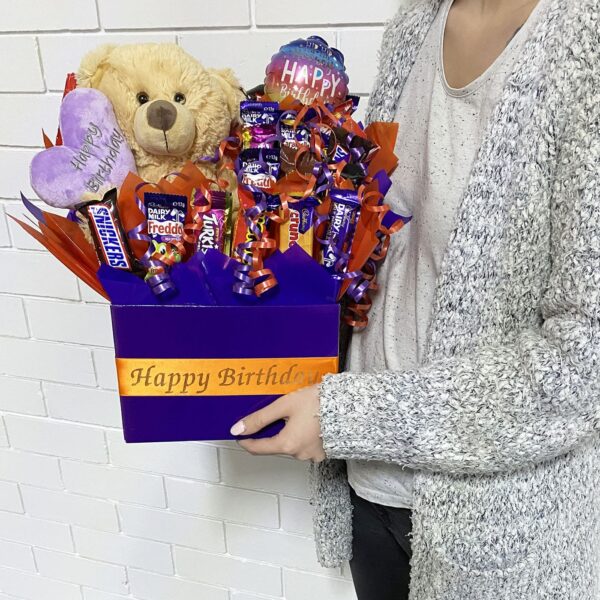 Happy Birthday Chocolate Bouquet - Purple - Image 3