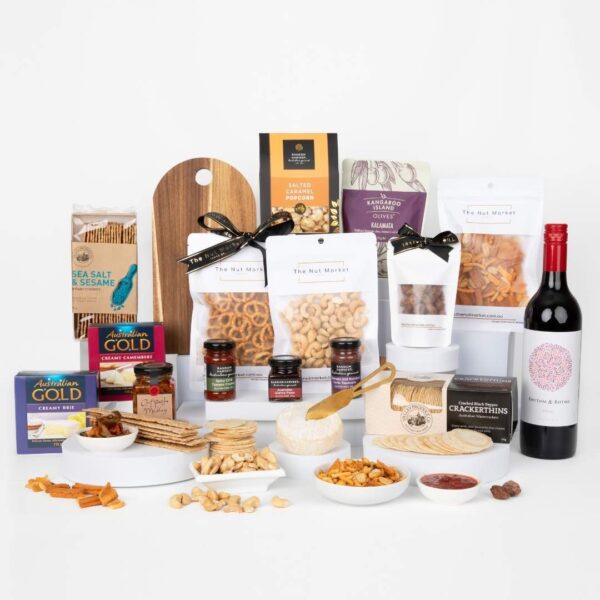 Deluxe Cheese Platter &  Wine Hamper - Rhythm & Rhyme